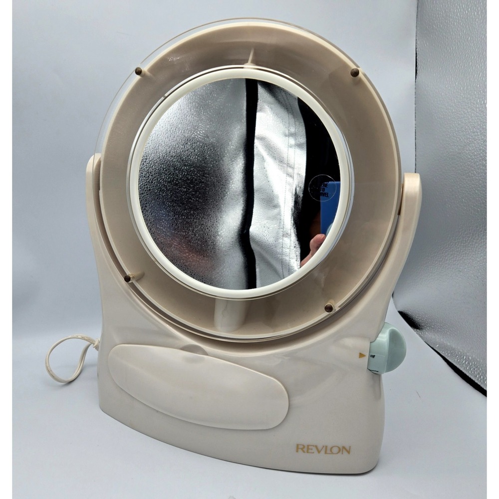 Vintage‎ REVLON Mirror Perfect Look Halo-Light Up Make-Up 2 Sided RV961 Swivels